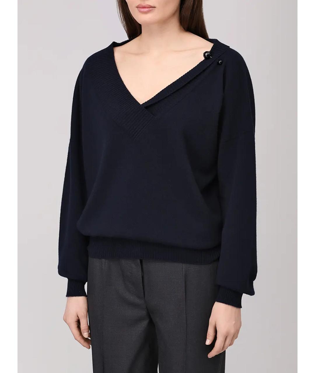 ALBERTA FERRETTI Синий кашемировый джемпер / свитер, фото 4