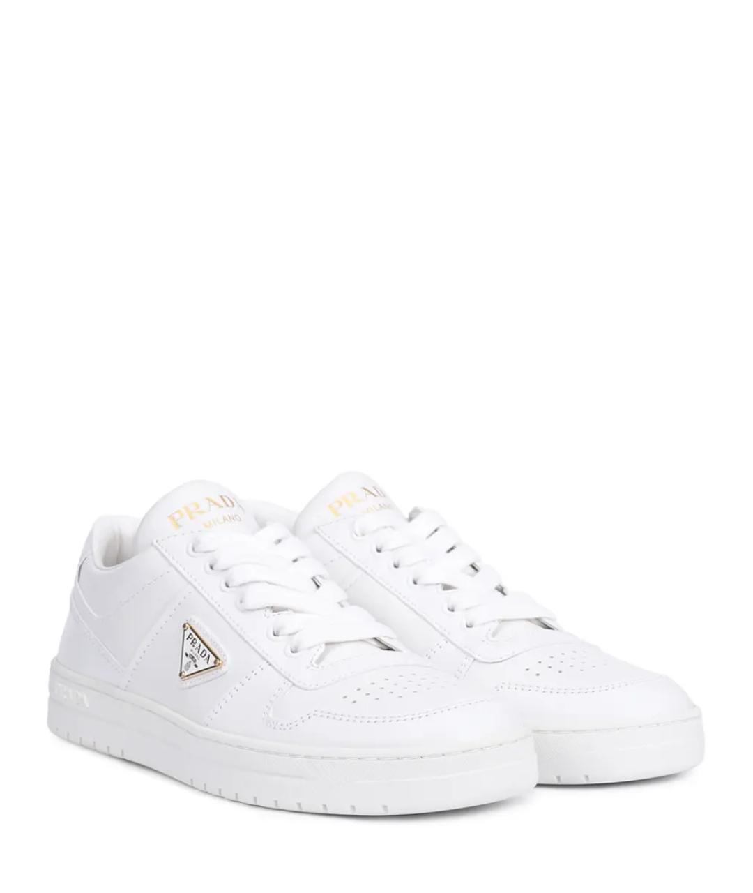 PRADA Белые кожаные кеды, фото 2