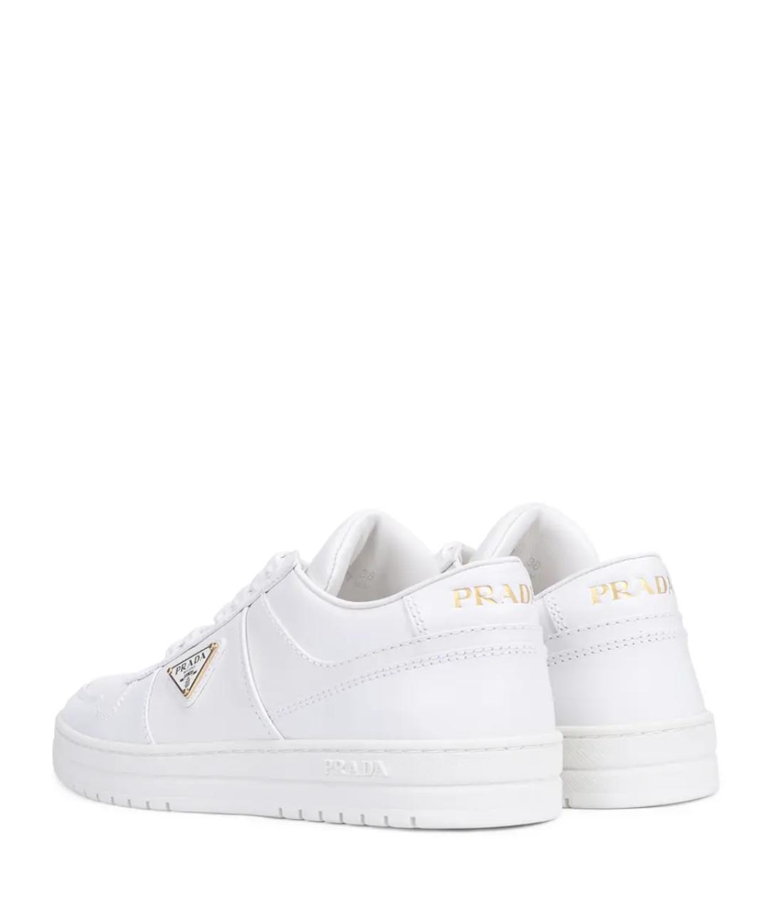 PRADA Белые кожаные кеды, фото 4