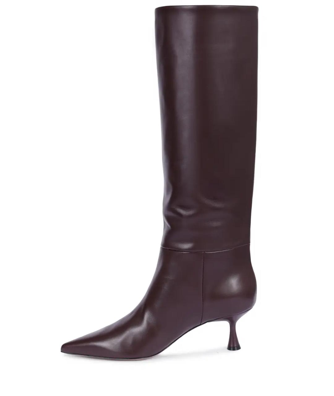 GIANVITO ROSSI Бордовые кожаные сапоги, фото 3