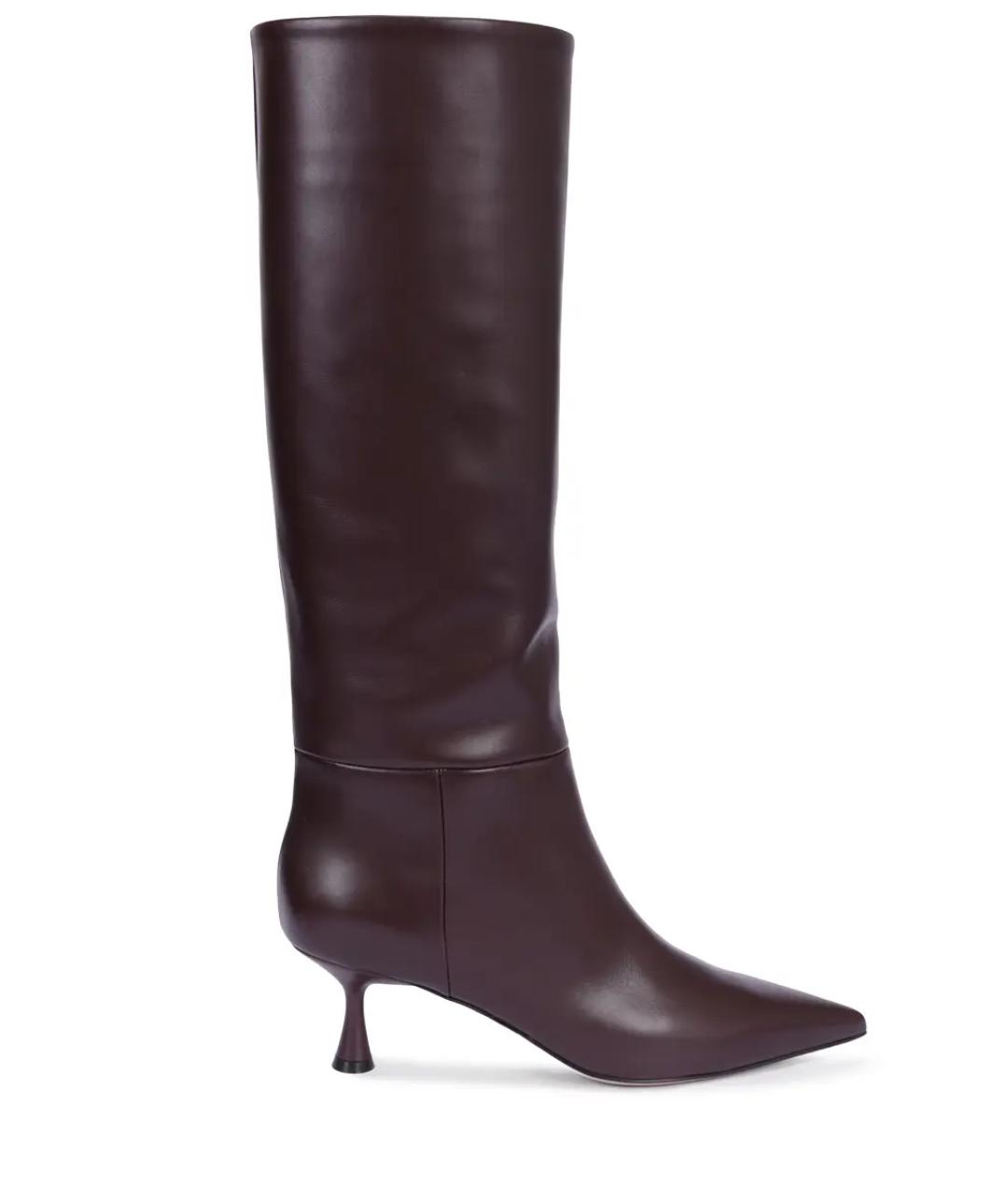 GIANVITO ROSSI Бордовые кожаные сапоги, фото 1