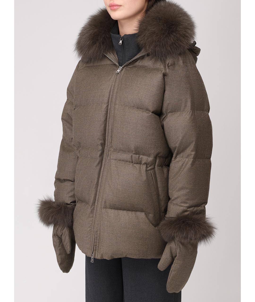 YVES SALOMON Зеленый пуховик, фото 4