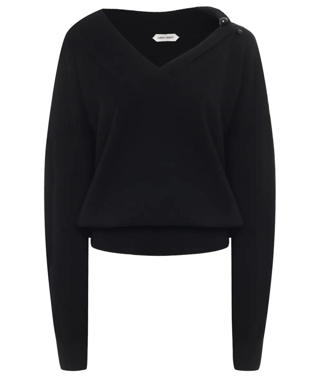ALBERTA FERRETTI Черный кашемировый джемпер / свитер, фото 1