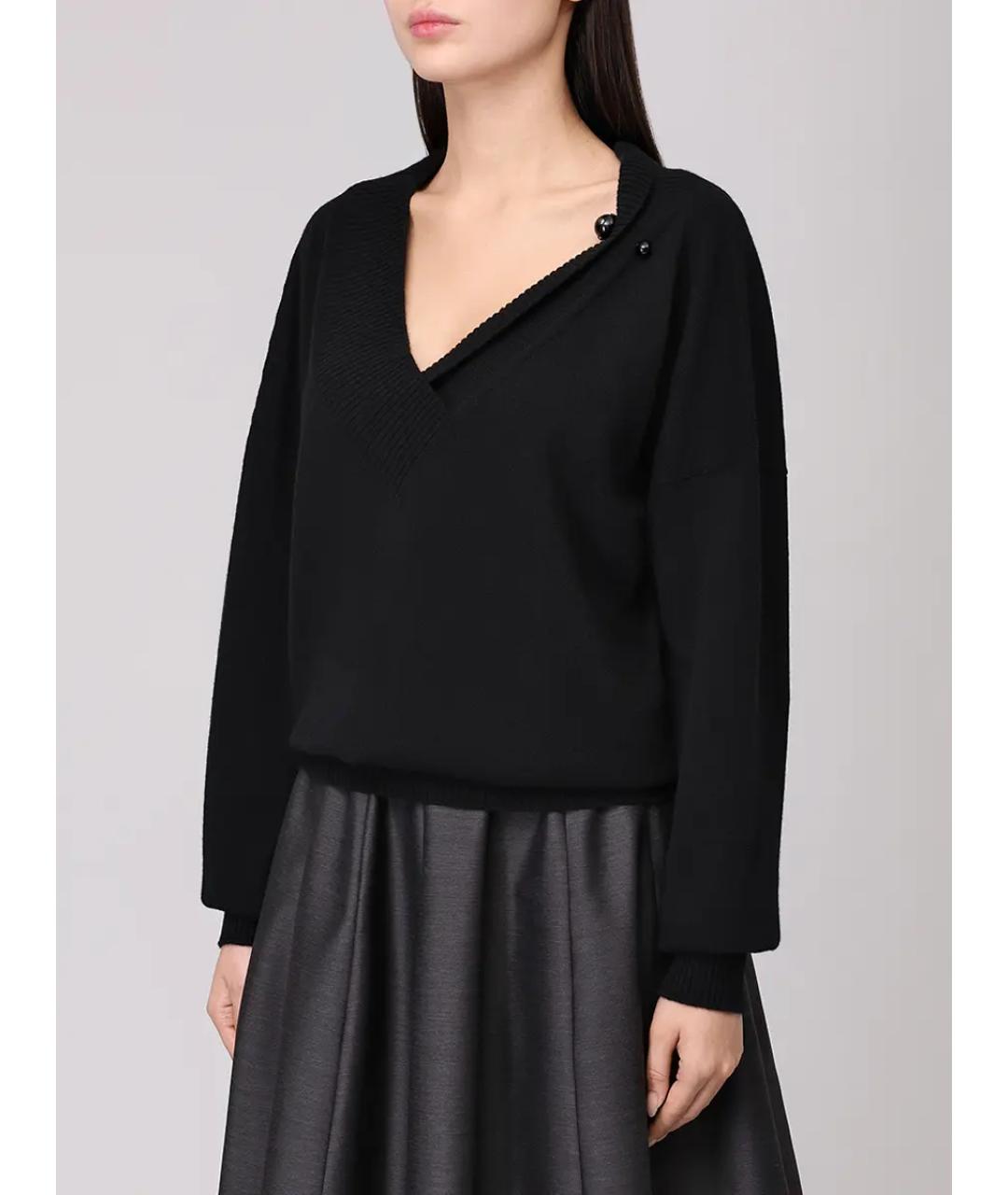 ALBERTA FERRETTI Черный кашемировый джемпер / свитер, фото 4