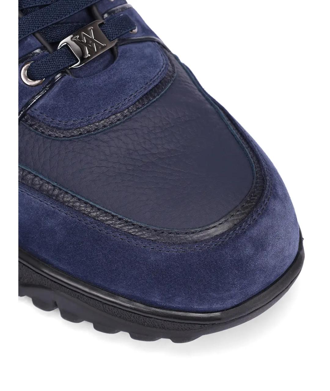 ARTIOLI Синие кожаные низкие кроссовки / кеды, фото 5