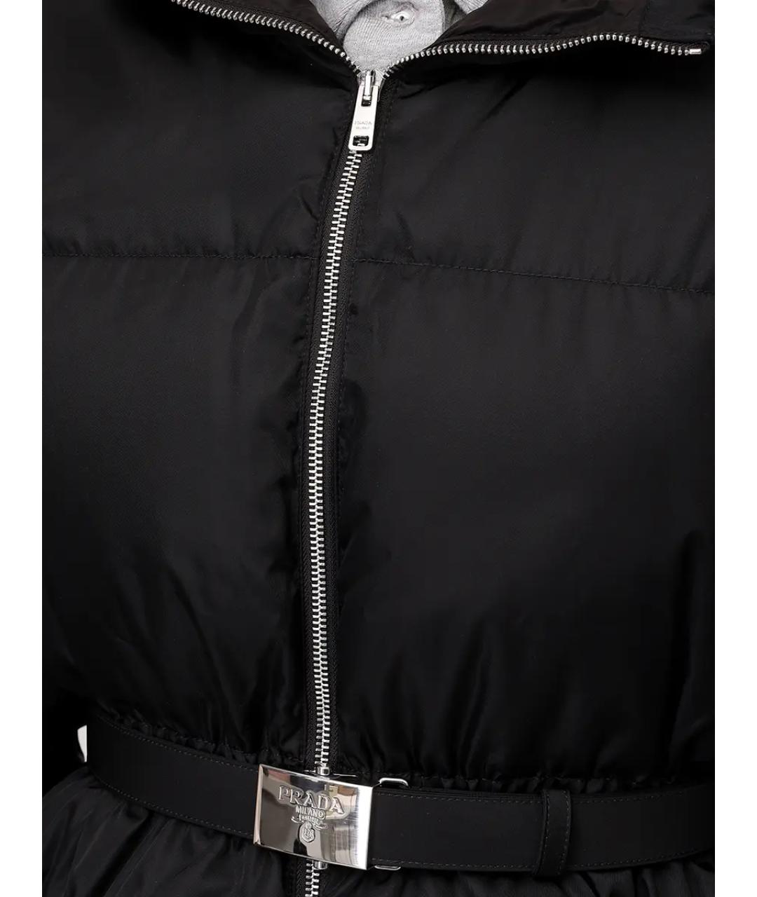 PRADA Черный полиамидовый пуховик, фото 5