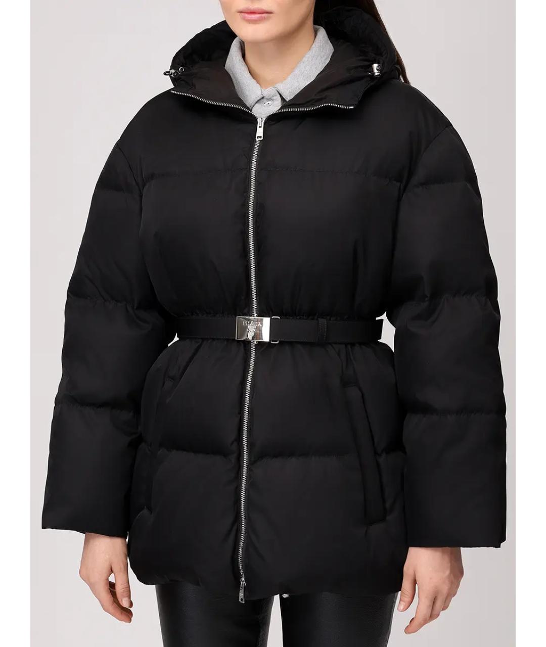 PRADA Черный полиамидовый пуховик, фото 4