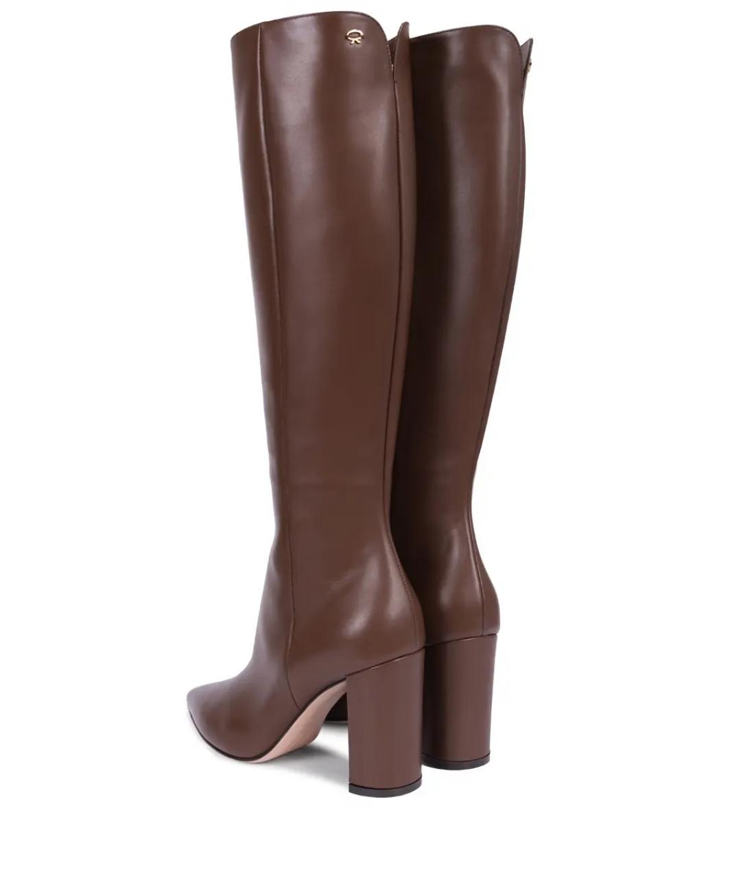 GIANVITO ROSSI Коричневые кожаные сапоги, фото 4