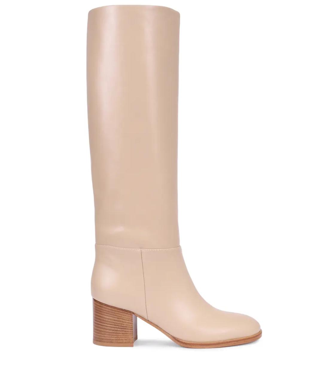 GIANVITO ROSSI Бежевые кожаные сапоги, фото 1