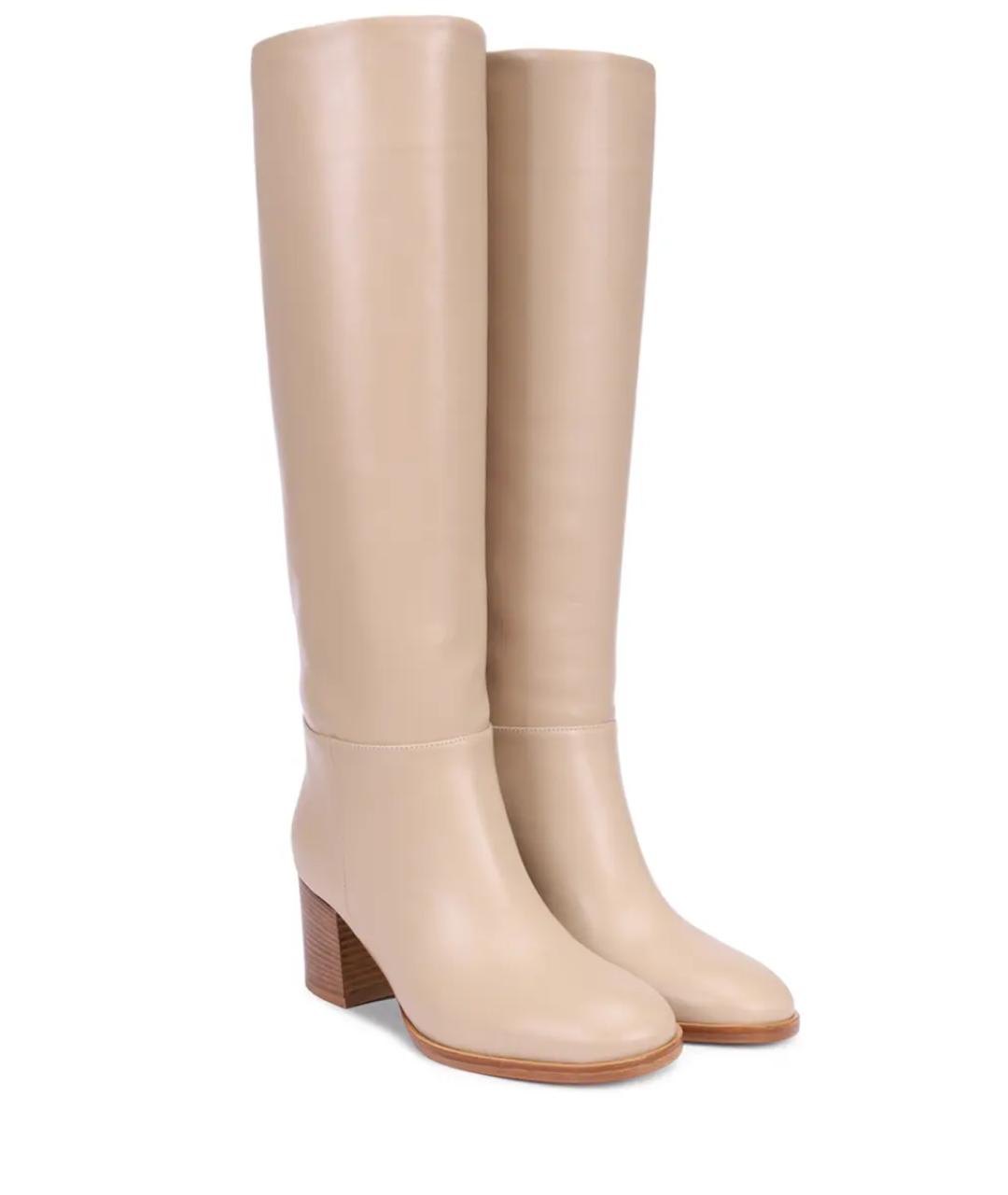 GIANVITO ROSSI Бежевые кожаные сапоги, фото 2