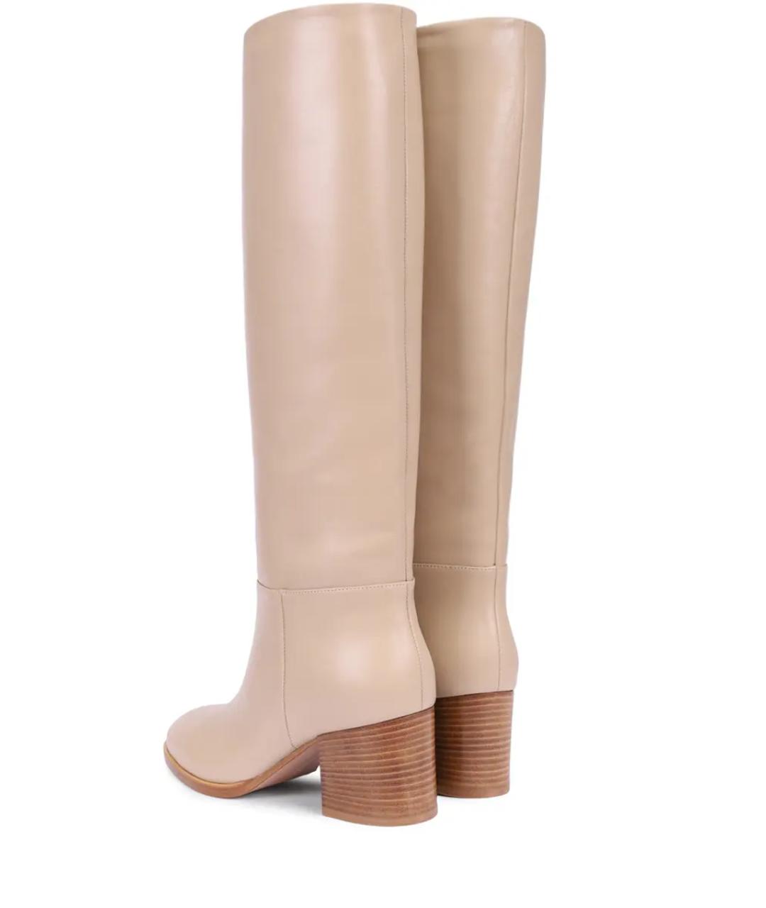 GIANVITO ROSSI Бежевые кожаные сапоги, фото 4