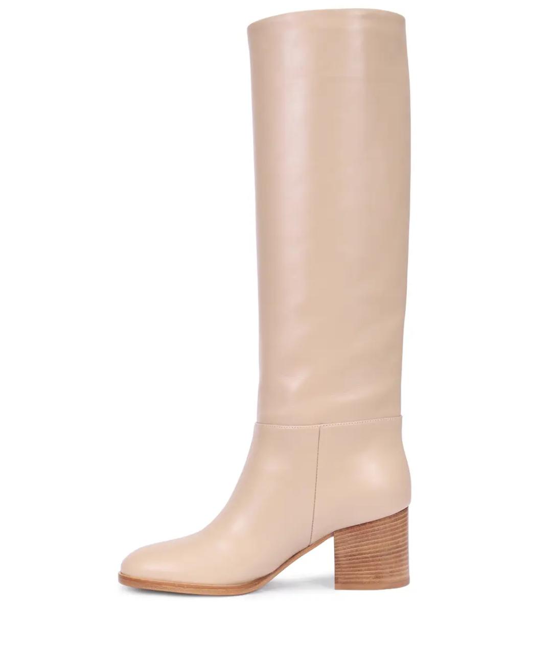 GIANVITO ROSSI Бежевые кожаные сапоги, фото 3