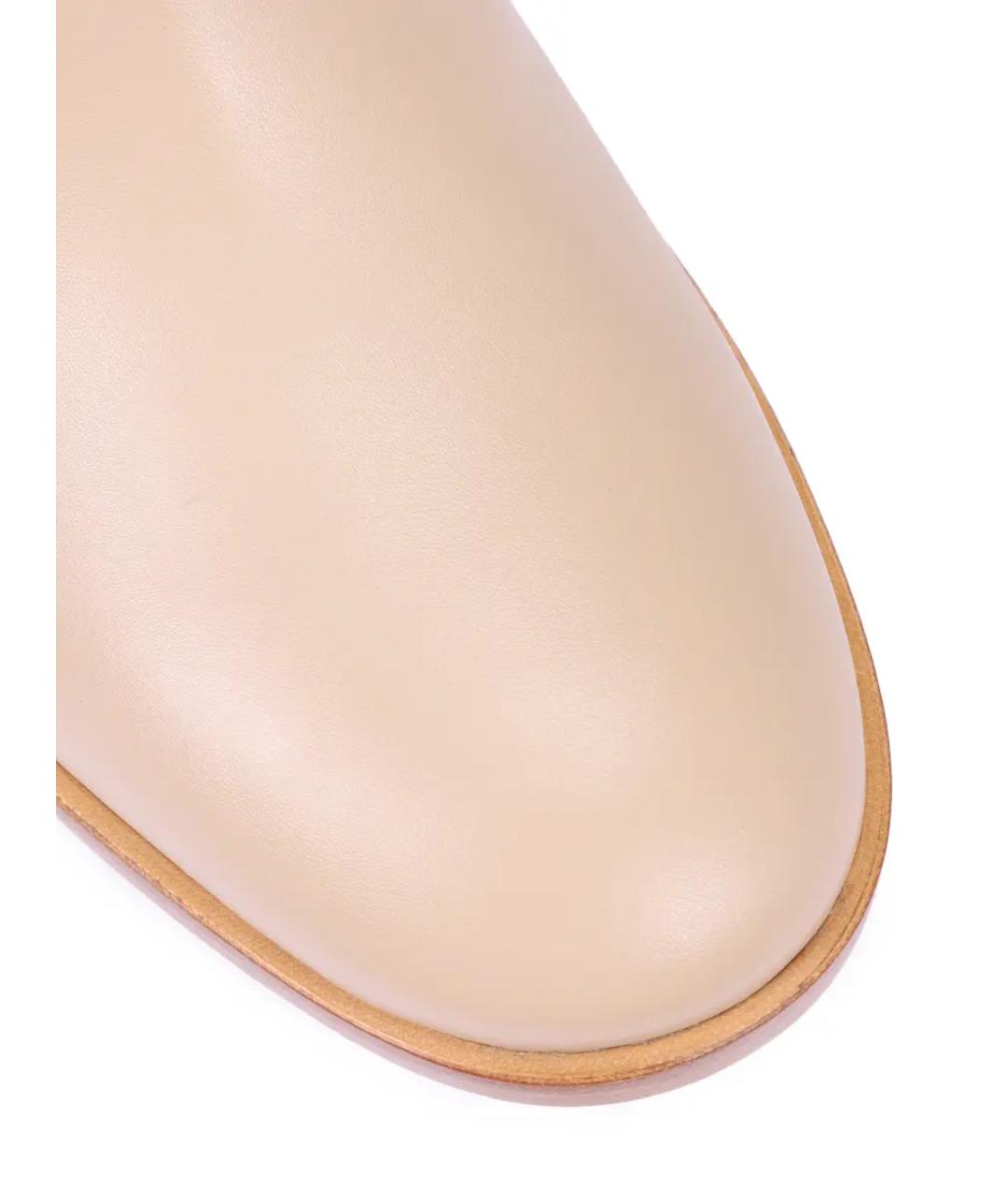 GIANVITO ROSSI Бежевые кожаные сапоги, фото 5