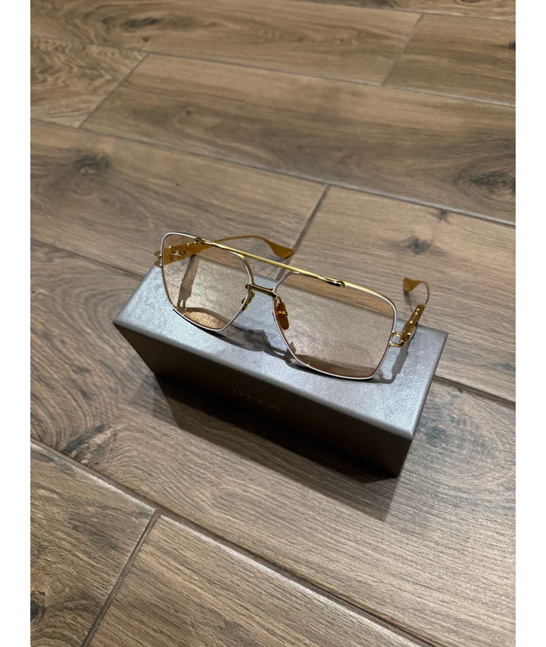 DITA Золотые металлические солнцезащитные очки, фото 3
