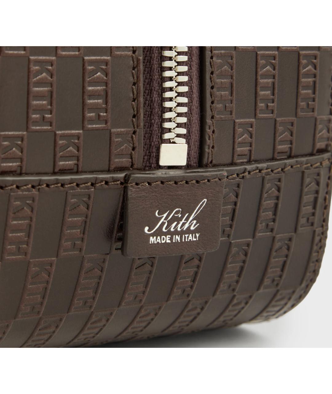 KITH Коричневая кожаная барсетка, фото 3
