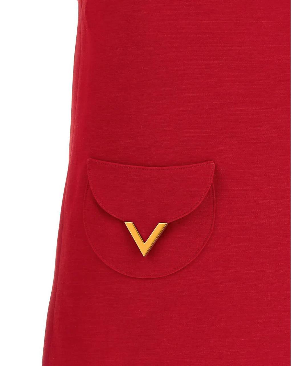 VALENTINO Красное вискозное коктейльное платье, фото 4