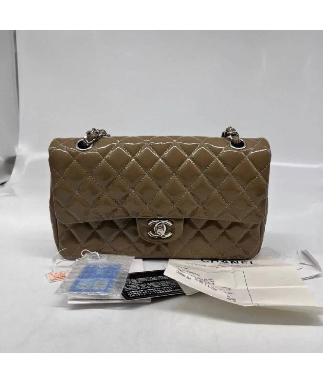 CHANEL Хаки кожаная сумка через плечо, фото 9