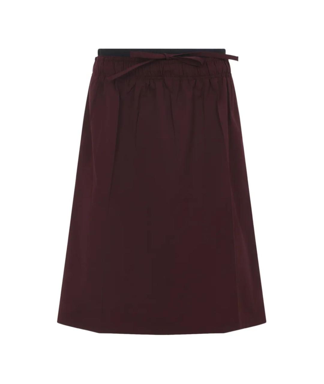 PRADA Бордовая синтетическая юбка миди, фото 1