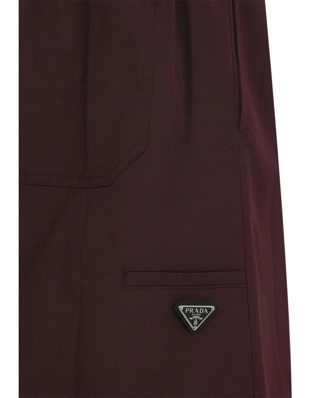 PRADA Бордовая синтетическая юбка миди, фото 3