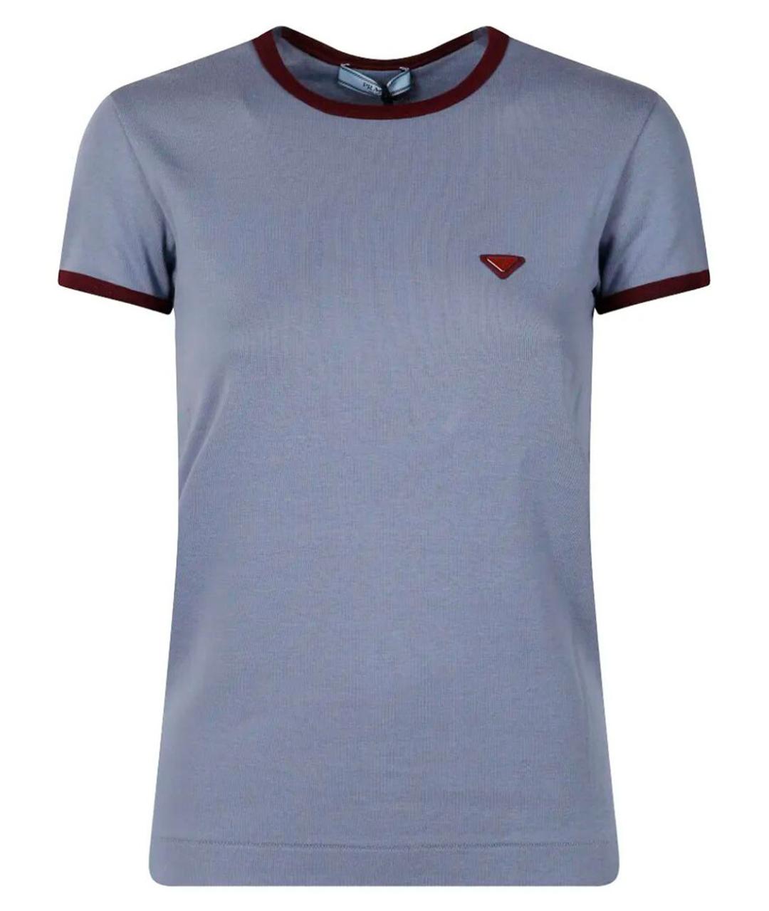 PRADA Синяя хлопковая футболка, фото 1