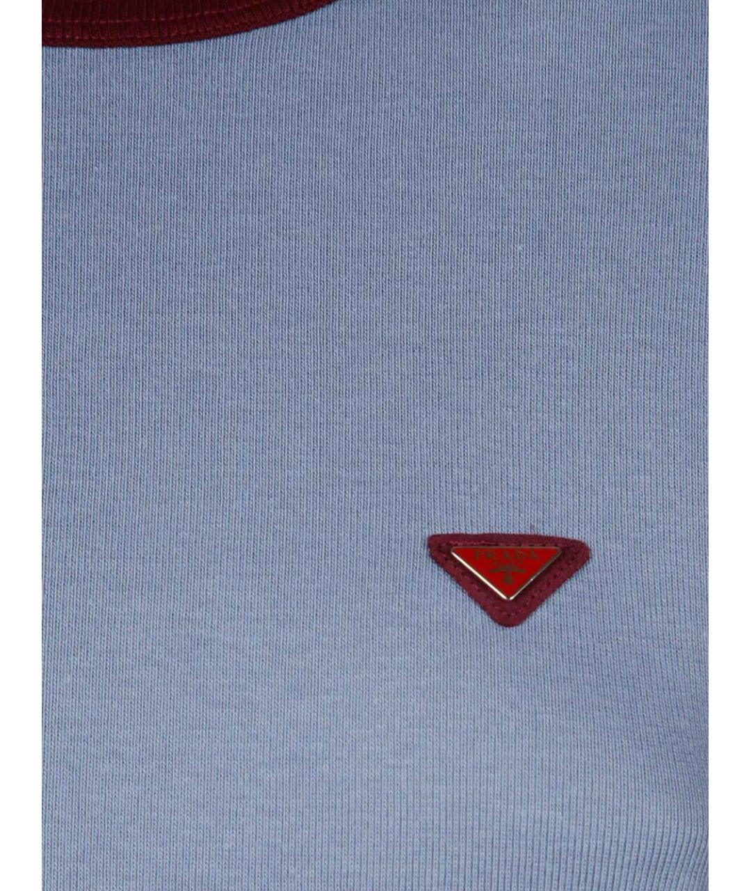 PRADA Синяя хлопковая футболка, фото 3