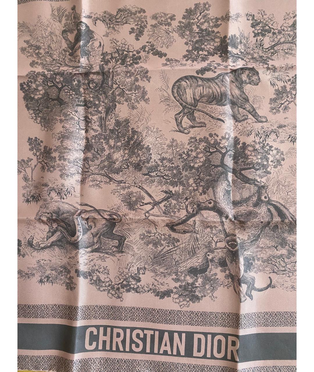 CHRISTIAN DIOR Розовый шелковый платок, фото 4