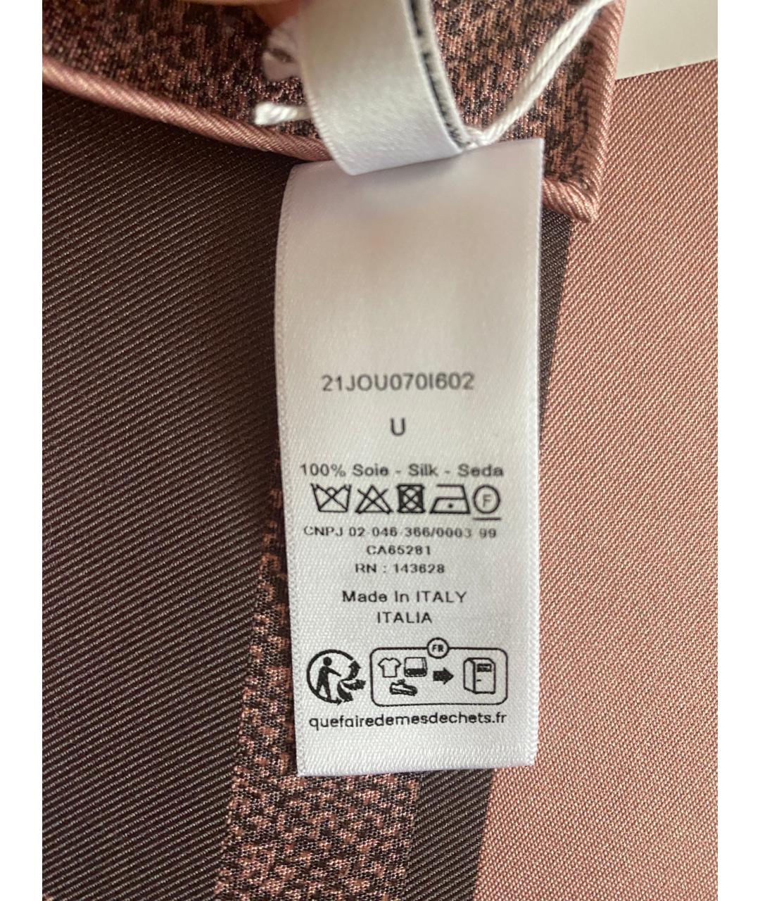 CHRISTIAN DIOR Розовый шелковый платок, фото 6