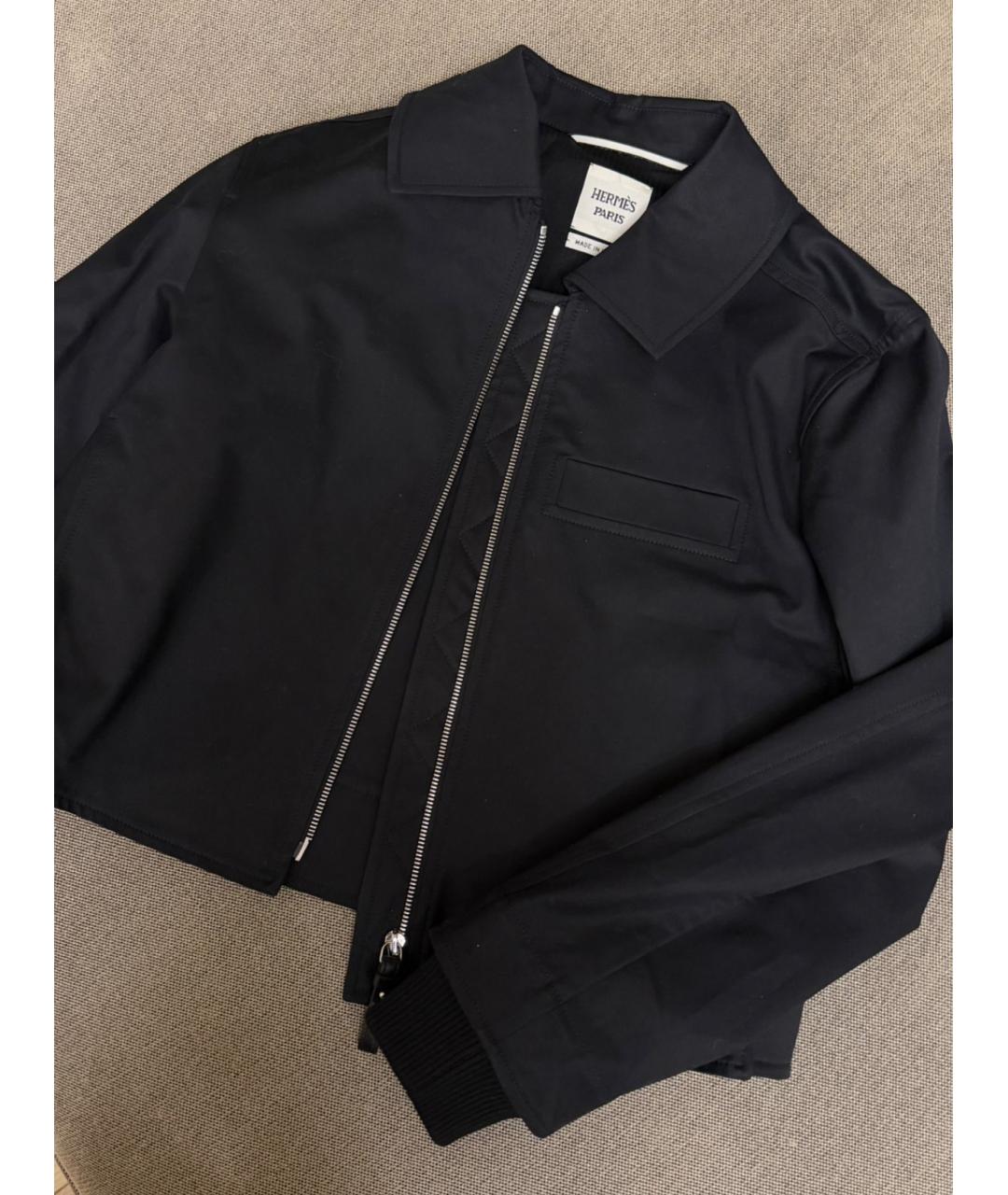 HERMES Черная хлопковая куртка, фото 2