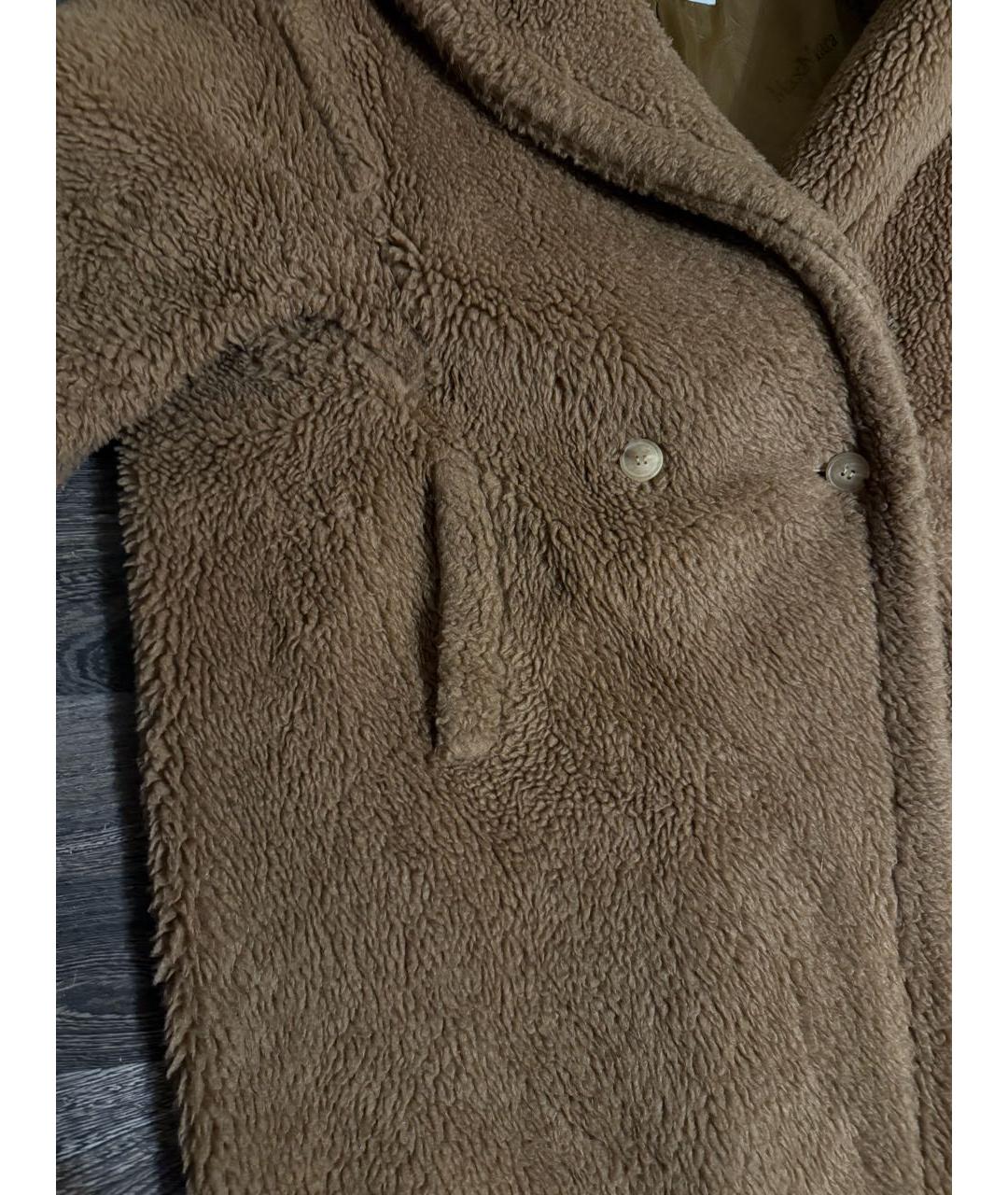 MAX MARA Коричневая шерстяная шуба, фото 4