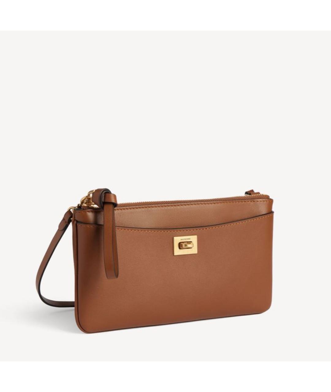 BALENCIAGA Коричневая кожаная сумка с короткими ручками, фото 2