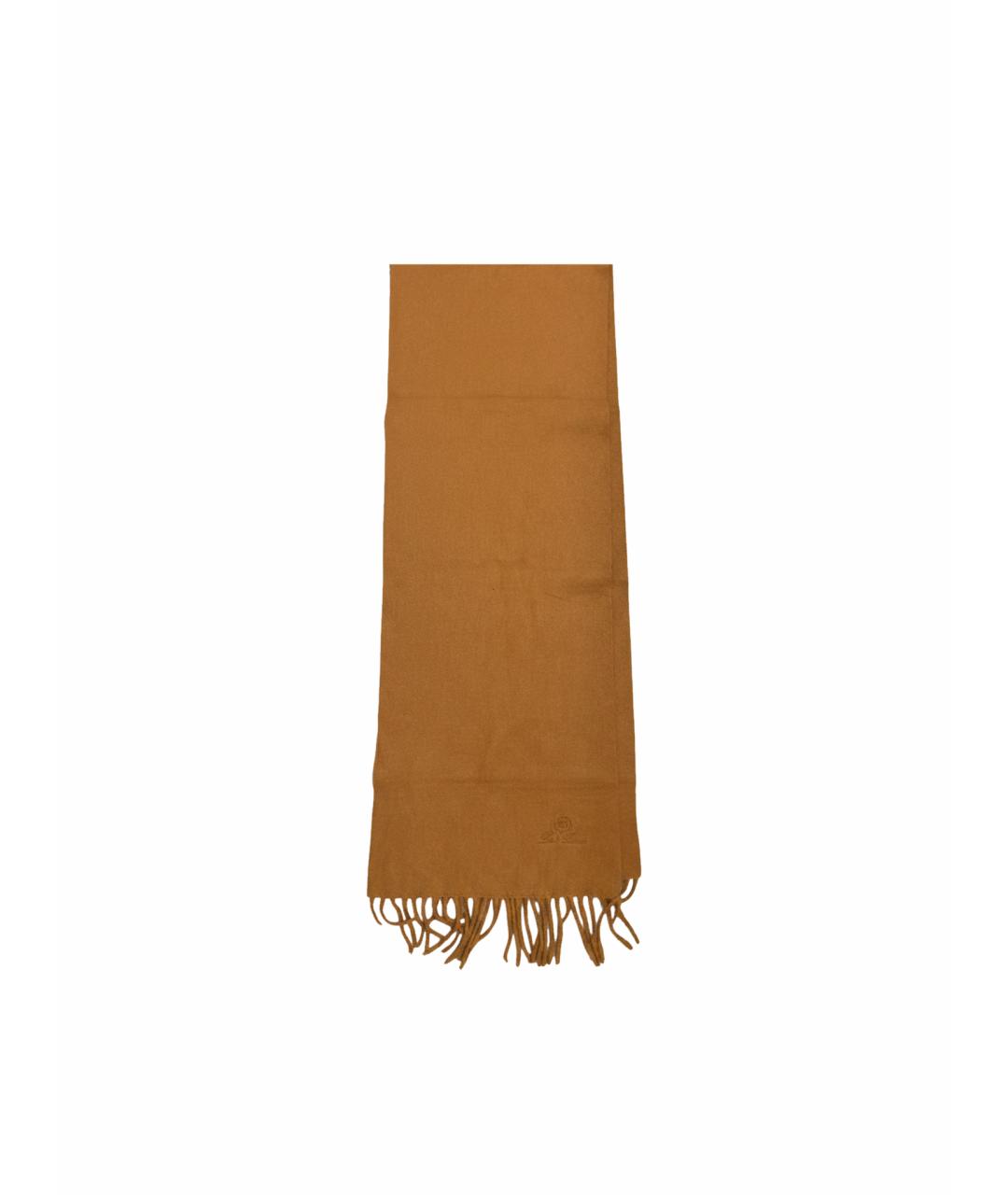 LORO PIANA Оранжевый шерстяной шарф, фото 1