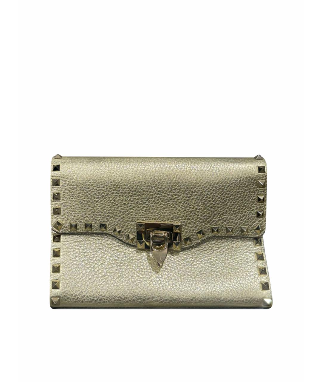 VALENTINO Золотая кожаная сумка через плечо, фото 1