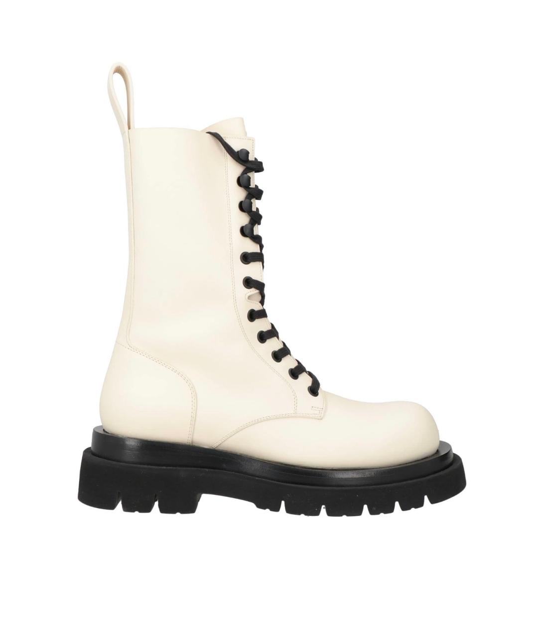 BOTTEGA VENETA Бежевые кожаные ботинки, фото 1
