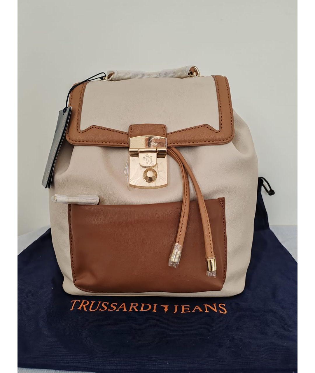 TRUSSARDI JEANS Бежевый рюкзак, фото 5