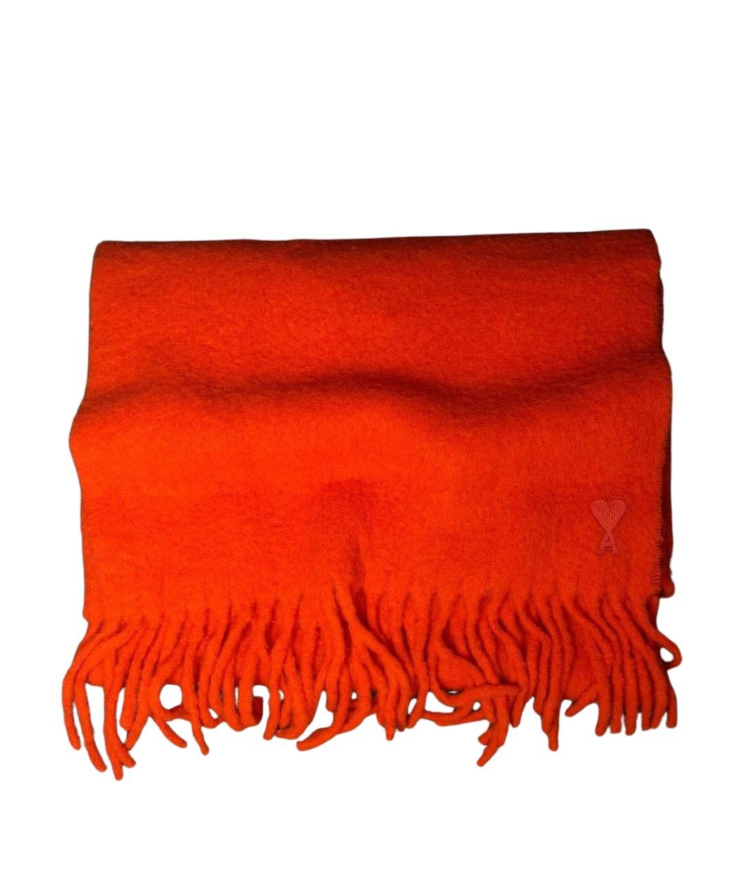 Ami Paris Оранжевый шерстяной шарф, фото 1