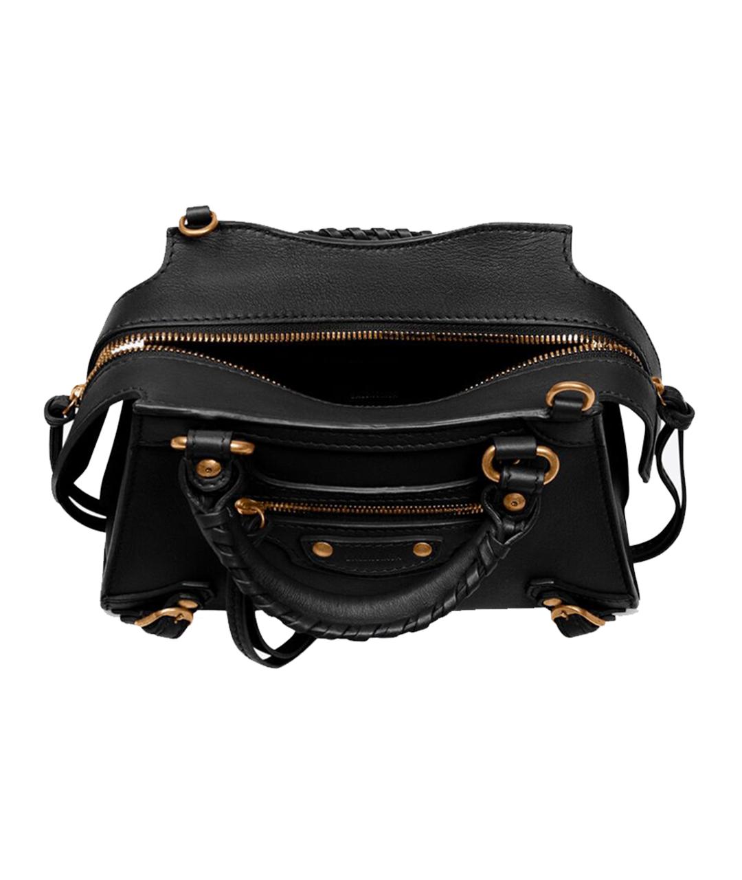 BALENCIAGA Черная кожаная сумка через плечо, фото 4