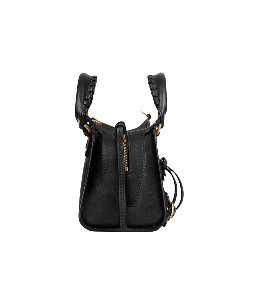 BALENCIAGA Черная кожаная сумка через плечо, фото 2