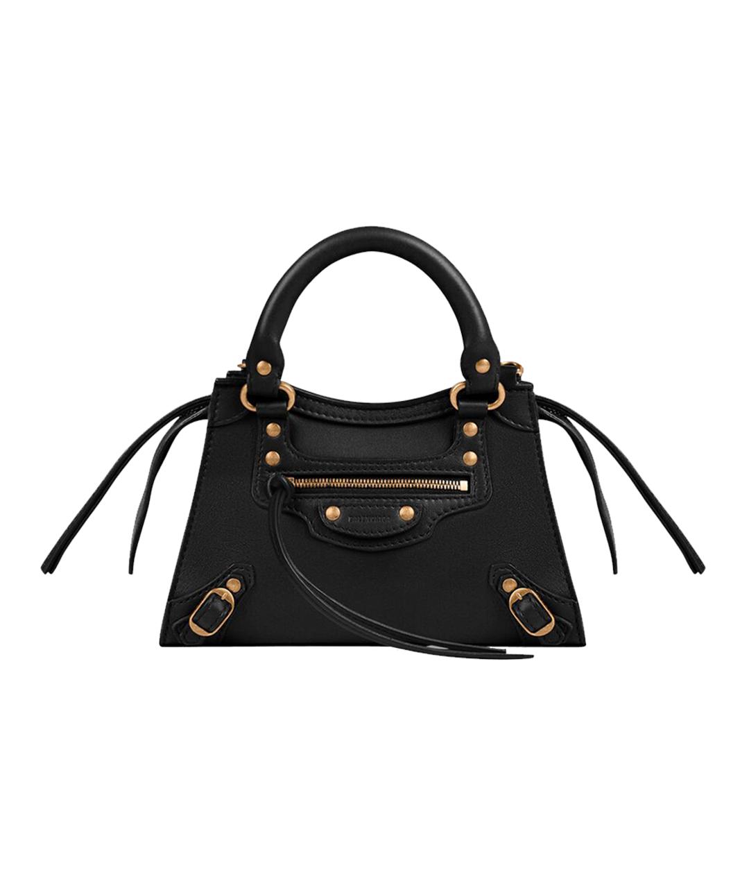 BALENCIAGA Черная кожаная сумка через плечо, фото 1