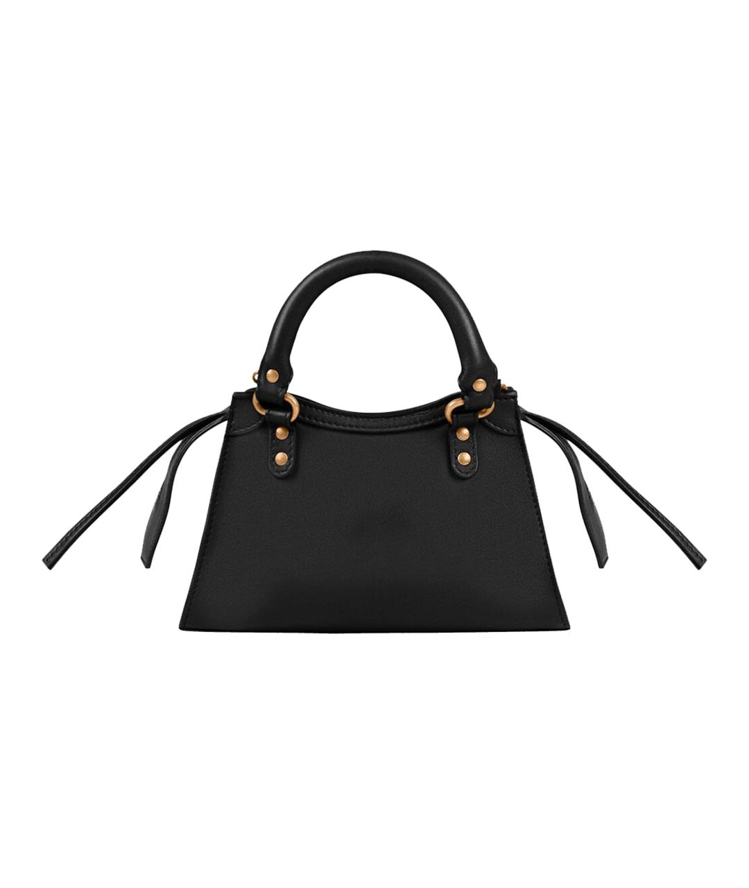 BALENCIAGA Черная кожаная сумка через плечо, фото 3