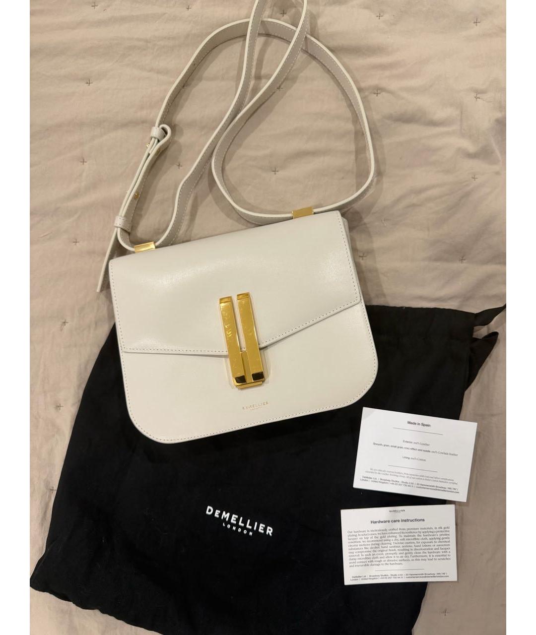 DEMELLIER Белая кожаная сумка через плечо, фото 5