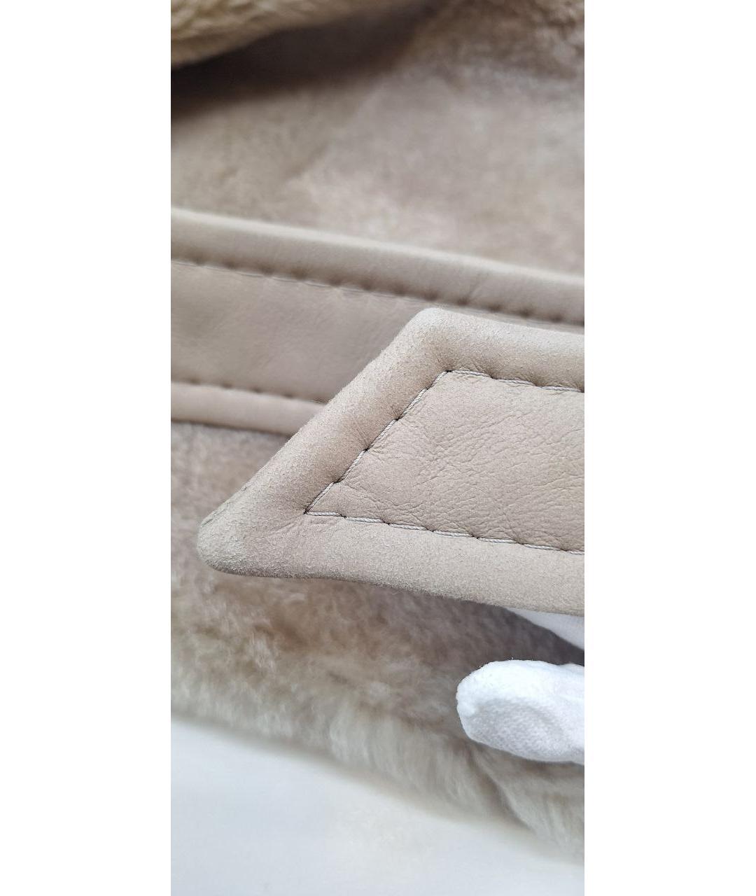 MAX MARA Бежевая кожаная дубленка, фото 8