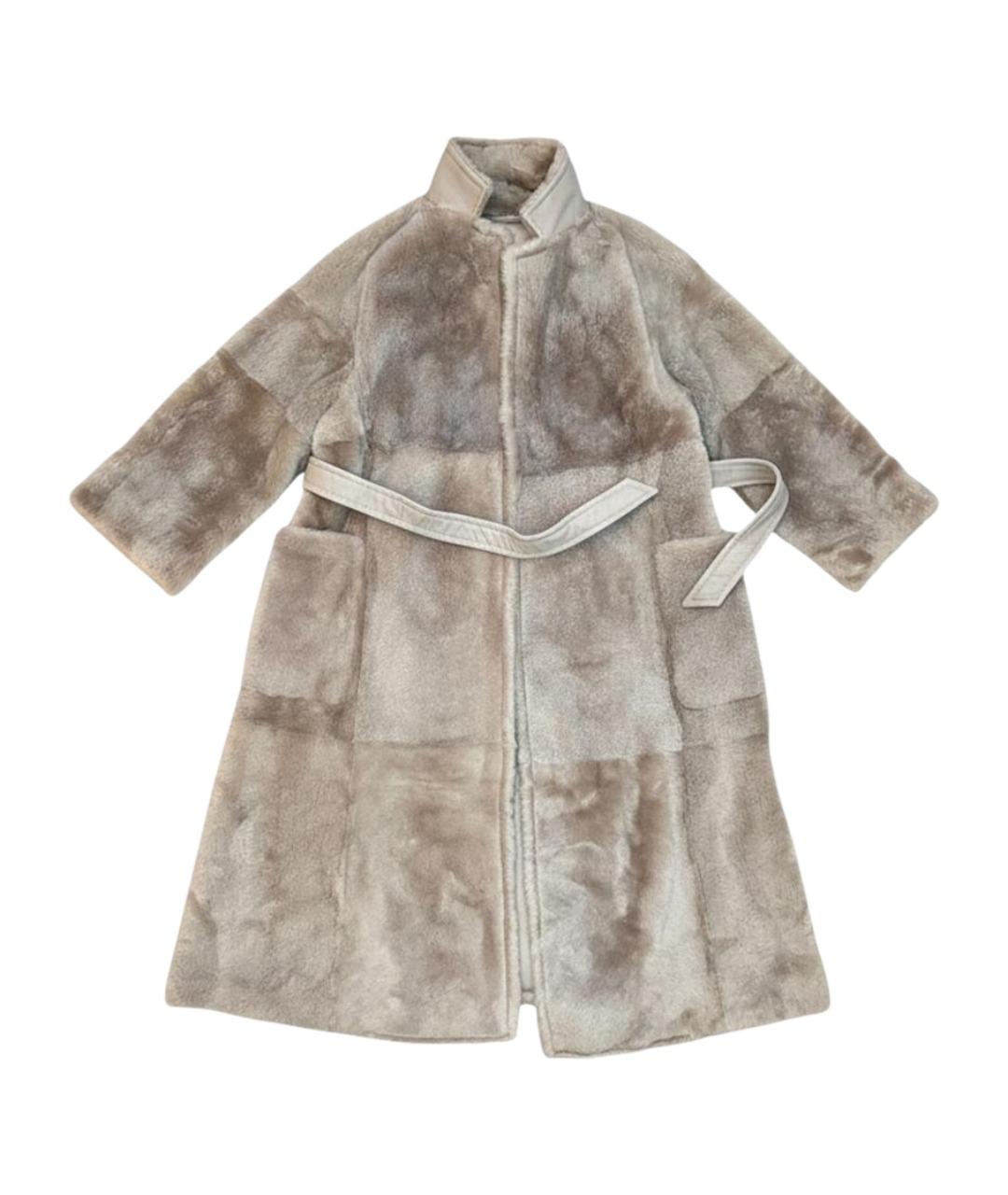 MAX MARA Бежевая кожаная дубленка, фото 1