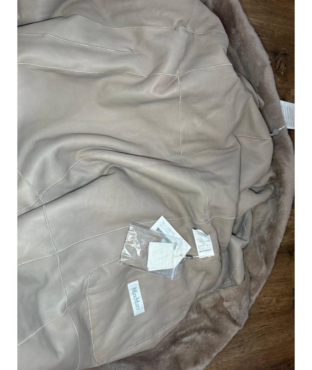 MAX MARA Бежевая кожаная дубленка, фото 5