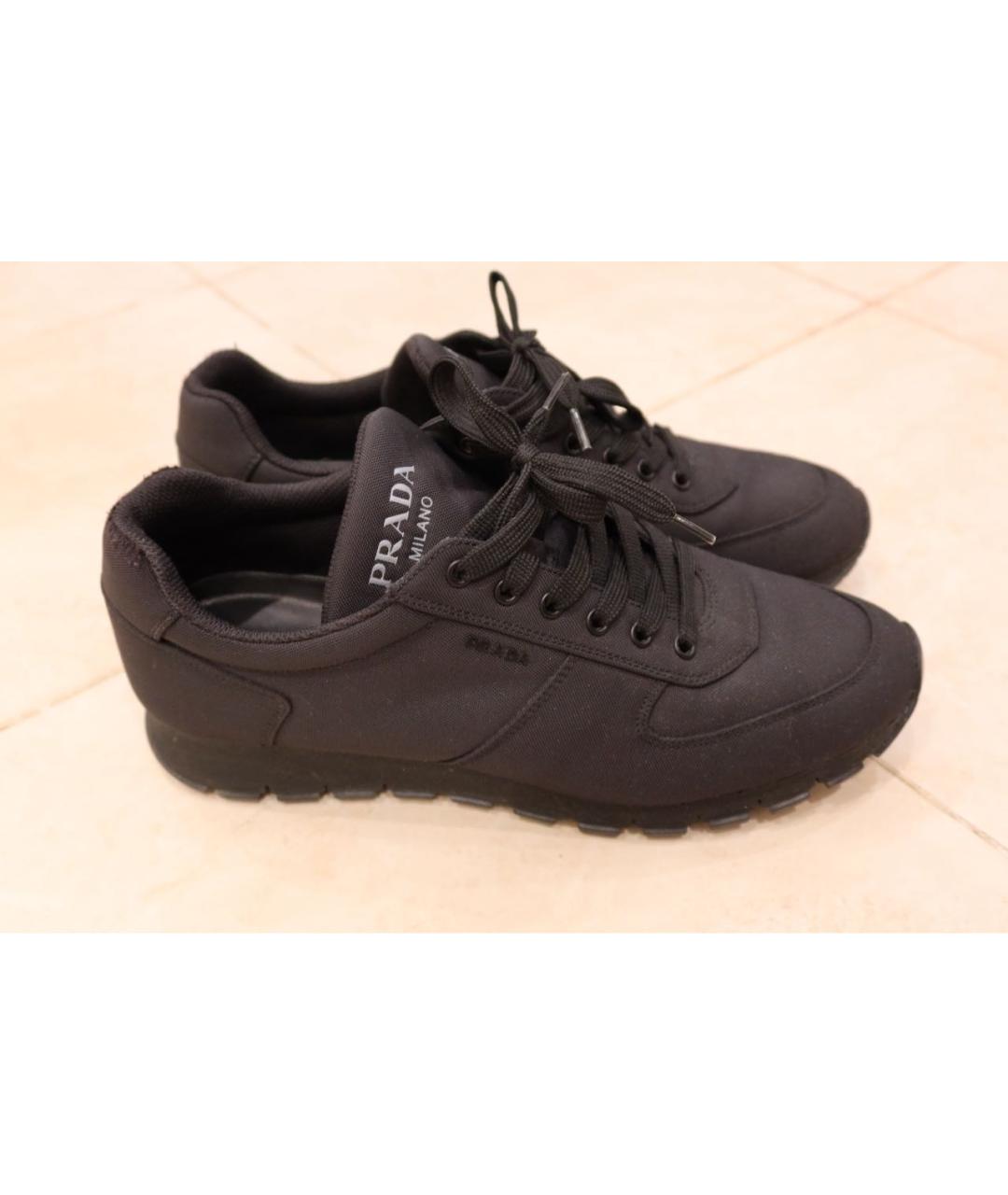 PRADA Черные низкие кроссовки / кеды, фото 5