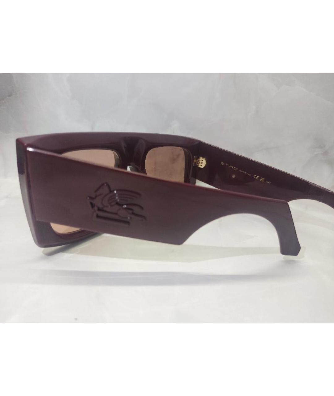 ETRO Бордовые пластиковые солнцезащитные очки, фото 5