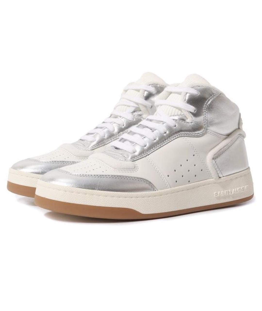 SAINT LAURENT Белые кожаные кроссовки, фото 2