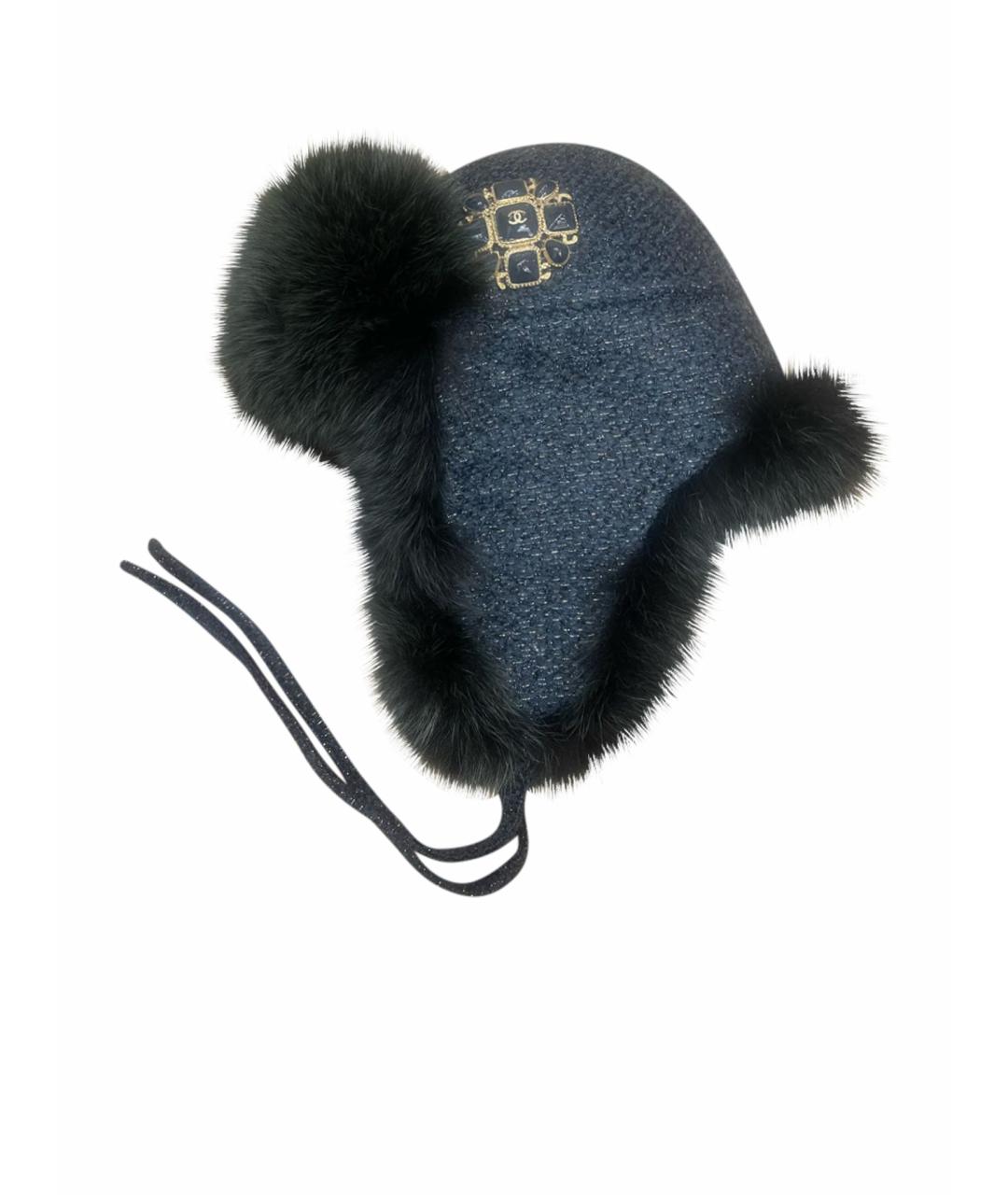 CHANEL Зеленая шерстяная шапка, фото 1