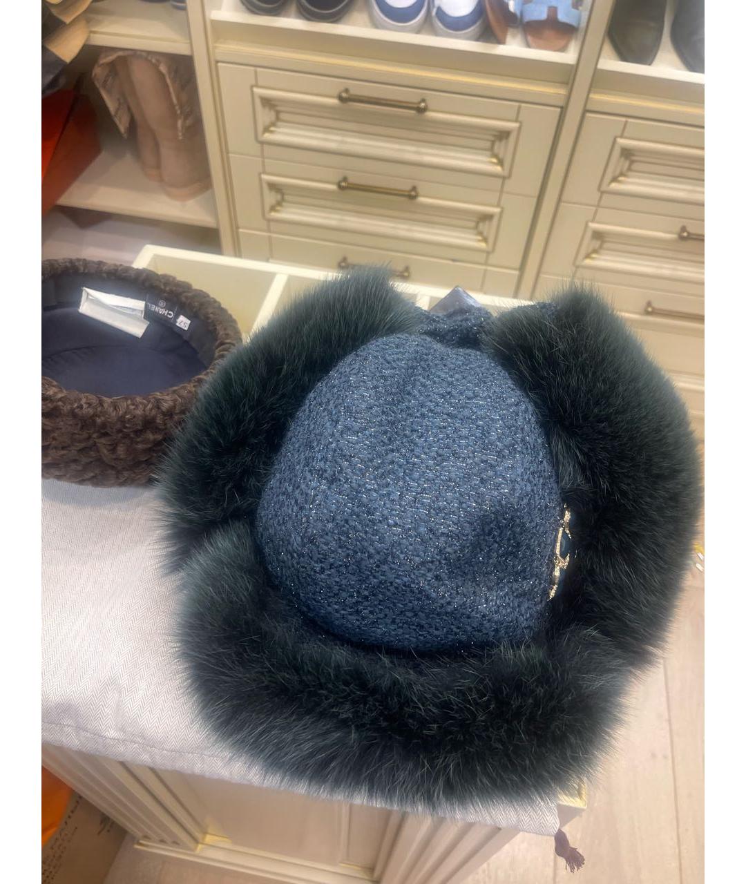 CHANEL Зеленая шерстяная шапка, фото 8