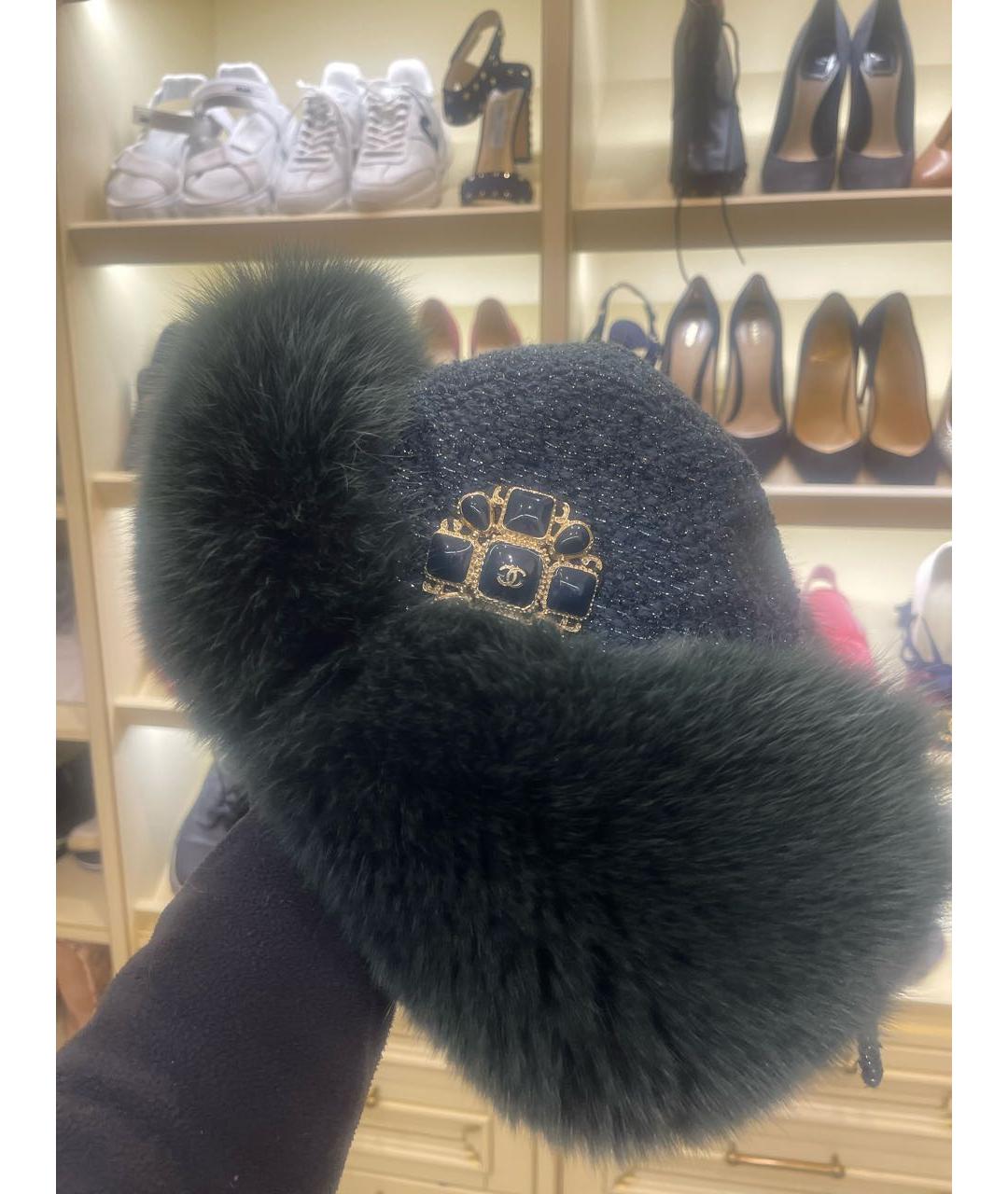 CHANEL Зеленая шерстяная шапка, фото 6