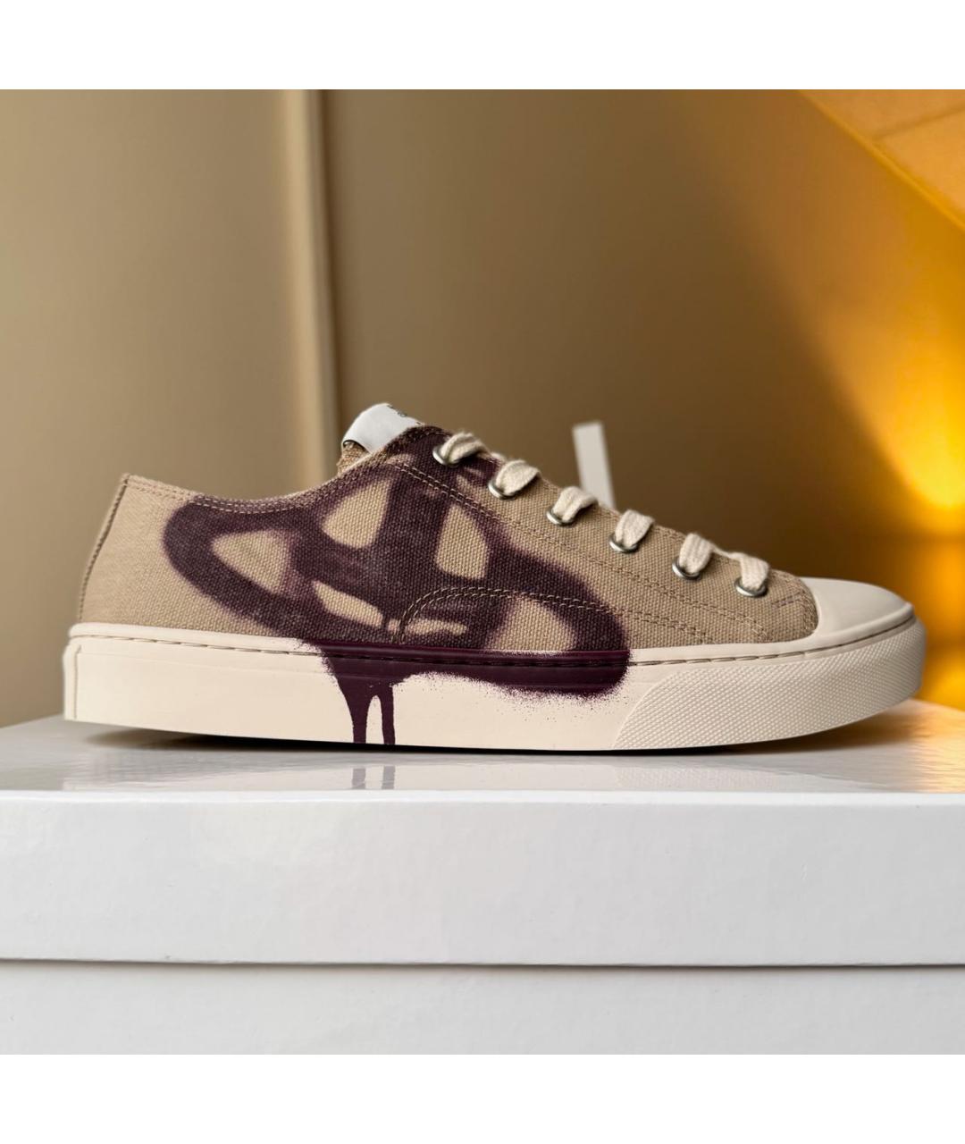 VIVIENNE WESTWOOD Бежевые текстильные кеды, фото 9